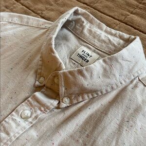Flint and Tinder Architect Shirt in Natural Rainbow Donegal EUC